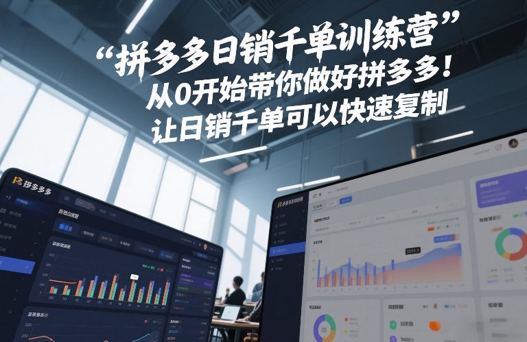 拼多多日销千单训练营，从0开始带你做好拼多多，让日销千单可以快速复制(更新26年8月)