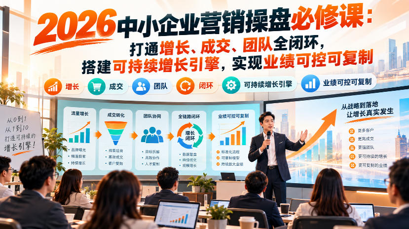 2026中小企业营销操盘必修课：打通增长、成交、团队全闭环，搭建可持续增长引擎，实现业绩可控可复制